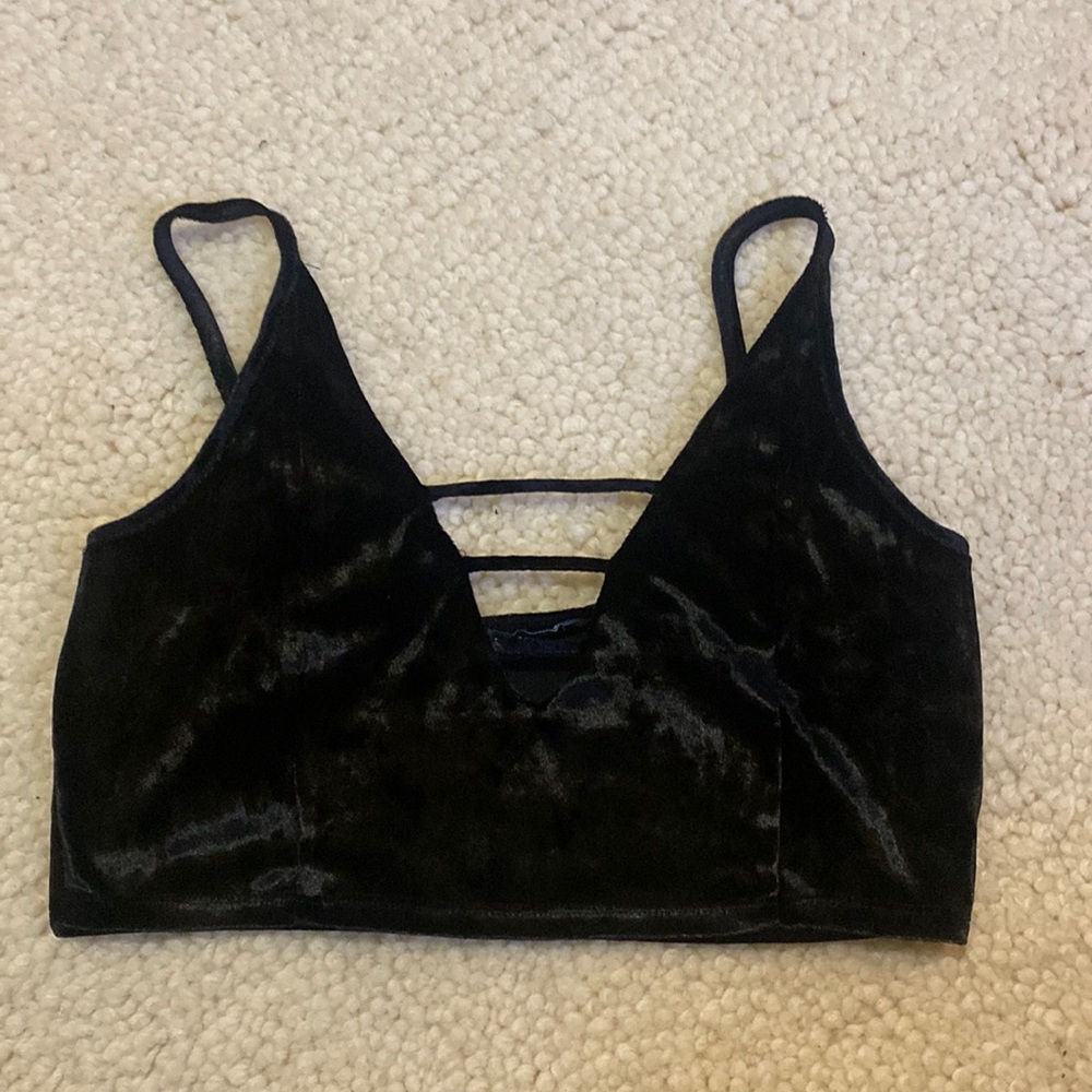 Velvet black crop top